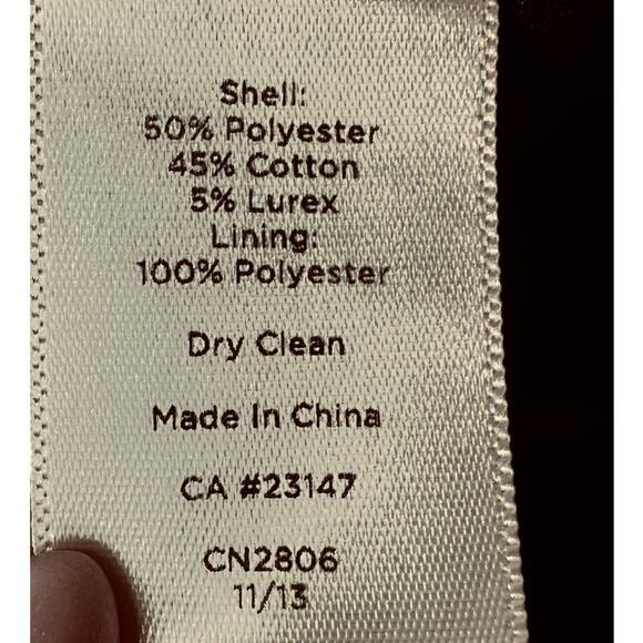 Talbots Gray Black Tweed Short Sleeve Blouse W. Fringe Sleeves Women's Size 8P - Picture 6 of 6